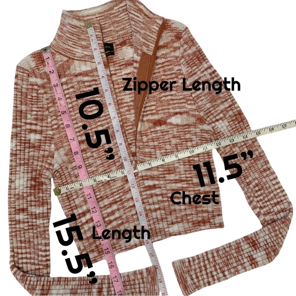Urban Outfitters Ty Chenille Space Dye Half-Zip Crop Top Size S - Picture 17 of 17